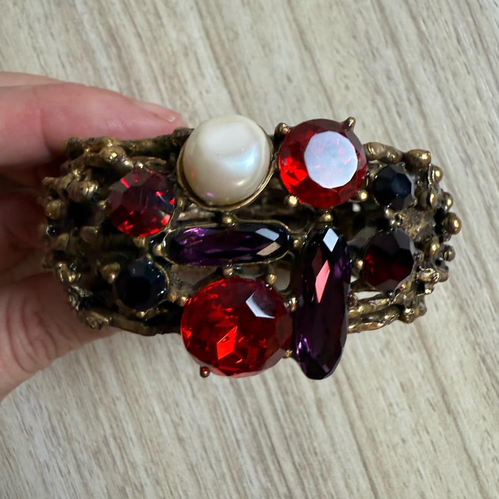 *Rare* Vintage Oscar De La Renta - Brutalist-style Cuff - Picture 2 of 8